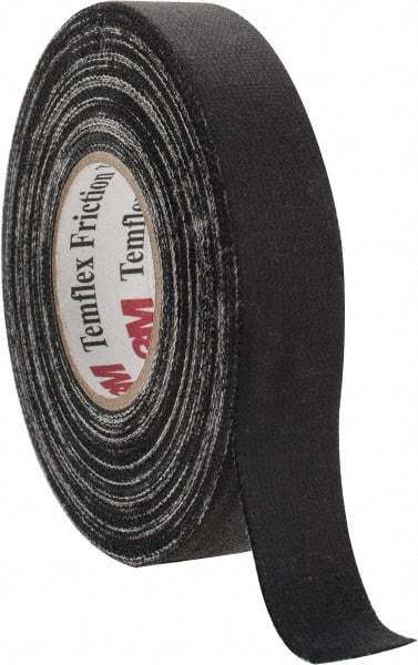 3M - 3/4" x 60', Black Cotton Cloth Electrical Tape - Series 1755, 13 mil Thick, 48 Lb./Inch Tensile Strength - USA Tool & Supply