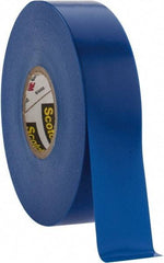 3M - 3/4" x 66', Blue Vinyl Electrical Tape - Series 35, 7 mil Thick, 1,250 V/mil Dielectric Strength, 17 Lb./Inch Tensile Strength - USA Tool & Supply