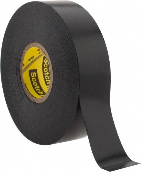 3M - 3/4" x 110', Black Vinyl Electrical Tape - Series 33, 7 mil Thick, Over 1000 V/mil Dielectric Strength, 17 Lb./Inch Tensile Strength - USA Tool & Supply