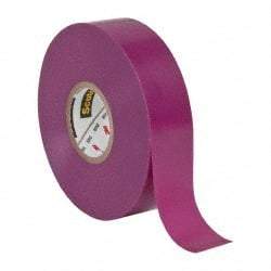 3M - 3/4" x 66', Purple Vinyl Electrical Tape - Series 35, 7 mil Thick, 1,250 V/mil Dielectric Strength, 17 Lb./Inch Tensile Strength - USA Tool & Supply