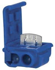 3M - 18 to 16 AWG, Blue, IDC, Tap Quick Splice Connector - 2 Wires - USA Tool & Supply