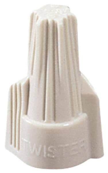 Ideal - 3, 22 to 3, 10 AWG, 600 Volt, Flame Retardant, Wing Twist on Wire Connector - Tan, 221°F - USA Tool & Supply