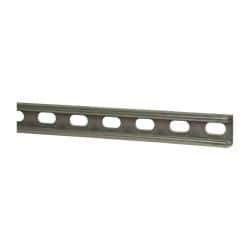 Thomas & Betts - 10' Long x 1-5/8" Wide x 13/16" High, 14 Gauge, Strip Steel, Half Slot Framing Channel & Strut - 0.075" Thick, Gold Galvanized - USA Tool & Supply