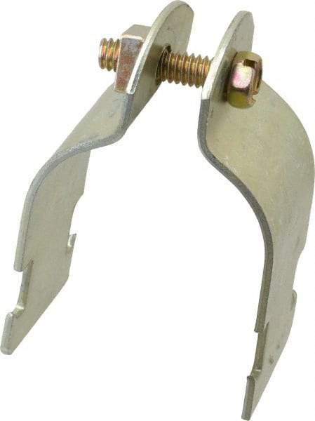 Thomas & Betts - 1-1/2" Pipe, 14 Gauge" Pipe or Tube Clamp - Gold Galvanized, 1,000 Lb Capacity - USA Tool & Supply