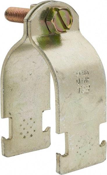 Thomas & Betts - 1-3/4" Pipe, 14 Gauge" Pipe or Tube Clamp - Gold Galvanized, 1,000 Lb Capacity - USA Tool & Supply