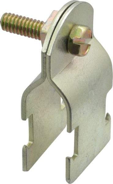 Thomas & Betts - 1/2" Pipe, 14 Gauge" Pipe or Conduit Clamp - Gold Galvanized, Rigid & IMC Conduit - USA Tool & Supply