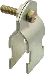 Thomas & Betts - 1/2" Pipe, 14 Gauge" Pipe or Conduit Clamp - Gold Galvanized, Rigid & IMC Conduit - USA Tool & Supply