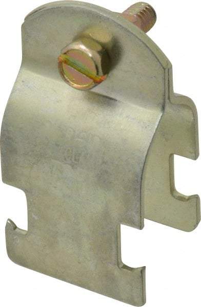 Thomas & Betts - 3/4" Pipe, 14 Gauge" Pipe or Conduit Clamp - Gold Galvanized, Rigid & IMC Conduit - USA Tool & Supply