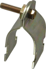 Thomas & Betts - 1" Pipe, 14 Gauge" Pipe or Conduit Clamp - Gold Galvanized, Rigid & IMC Conduit - USA Tool & Supply