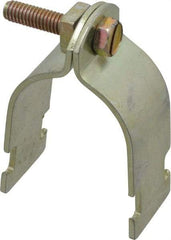 Thomas & Betts - 1-1/2" Pipe, 12 Gauge" Pipe or Conduit Clamp - Gold Galvanized, Rigid & IMC Conduit - USA Tool & Supply