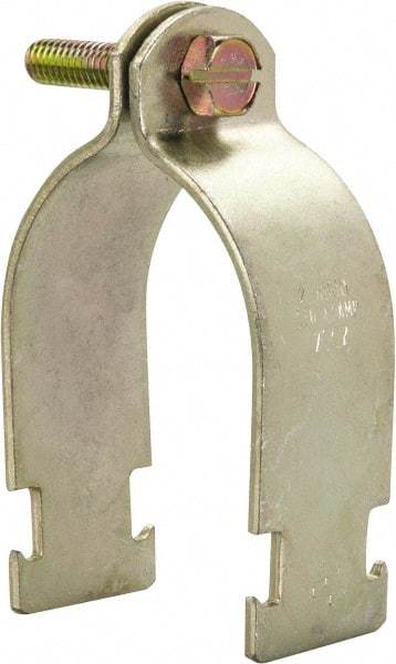 Thomas & Betts - 2" Pipe, 12 Gauge" Pipe or Conduit Clamp - Gold Galvanized, Rigid & IMC Conduit - USA Tool & Supply