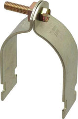 Thomas & Betts - 2-1/2" Pipe, 12 Gauge" Pipe or Conduit Clamp - Gold Galvanized, Rigid & IMC Conduit - USA Tool & Supply