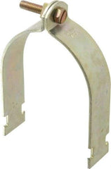 Thomas & Betts - 3-1/2" Pipe, 1/8 Gauge" Pipe or Conduit Clamp - Gold Galvanized, Rigid & IMC Conduit - USA Tool & Supply