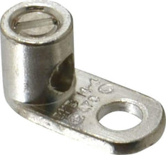 Thomas & Betts - 14-4 AWG Noninsulated Lug Connection D Shaped Ring Terminal - 3/8" Stud, 1-1/8" OAL x 17/32" Wide, Tin Plated Copper Contact - USA Tool & Supply