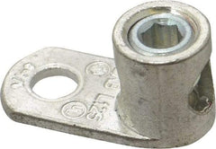 Thomas & Betts - 8-1/0 AWG Noninsulated Lug Connection D Shaped Ring Terminal - 3/8" Stud, 1-1/2" OAL x 47/64" Wide, Tin Plated Copper Contact - USA Tool & Supply