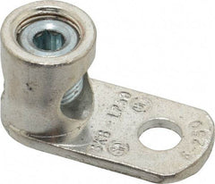 Thomas & Betts - 6 AWG Noninsulated Lug Connection D Shaped Ring Terminal - 13/32" Stud, 1-61/64" OAL x 15/16" Wide, Tin Plated Copper Contact - USA Tool & Supply