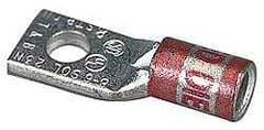 Thomas & Betts - 250 kcmil Wire Noninsulated Compression Connection Square Ring Terminal - 5/16" Stud, 2.23" OAL x 1.13" Wide, Tin Plated Copper Contact - USA Tool & Supply