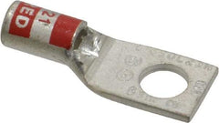 Thomas & Betts - 8 AWG Noninsulated Compression Connection Square Ring Terminal - 1/4" Stud, 1.2" OAL x 0.45" Wide, Tin Plated Copper Contact - USA Tool & Supply