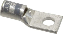 Thomas & Betts - 4 AWG Noninsulated Compression Connection Square Ring Terminal - 1/4" Stud, 1.38" OAL x 0.55" Wide, Tin Plated Copper Contact - USA Tool & Supply