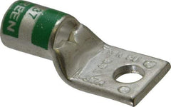 Thomas & Betts - 1 AWG Noninsulated Compression Connection Square Ring Terminal - 1/4" Stud, 1-1/2" OAL x 0.68" Wide, Tin Plated Copper Contact - USA Tool & Supply