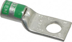 Thomas & Betts - 1 AWG Noninsulated Compression Connection Square Ring Terminal - 3/8" Stud, 1.78" OAL x 0.68" Wide, Tin Plated Copper Contact - USA Tool & Supply