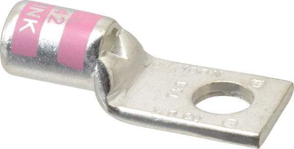 Thomas & Betts - 1/0 AWG Noninsulated Compression Connection Square Ring Terminal - 3/8" Stud, 1.88" OAL x 3/4" Wide, Tin Plated Copper Contact - USA Tool & Supply