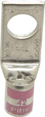 Thomas & Betts - 1/0 AWG Noninsulated Compression Connection Square Ring Terminal - 1/2" Stud, 2.2" OAL x 3/4" Wide, Tin Plated Copper Contact - USA Tool & Supply