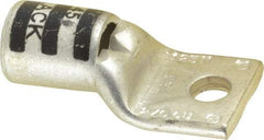 Thomas & Betts - 2/0 AWG Noninsulated Compression Connection Square Ring Terminal - 1/4" Stud, 1.65" OAL x 0.83" Wide, Tin Plated Copper Contact - USA Tool & Supply