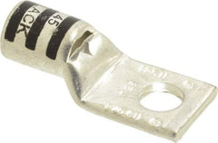 Thomas & Betts - 2/0 AWG Noninsulated Compression Connection Square Ring Terminal - 3/8" Stud, 1.93" OAL x 0.83" Wide, Tin Plated Copper Contact - USA Tool & Supply