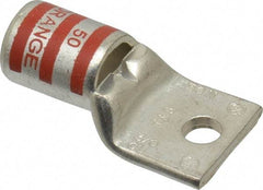 Thomas & Betts - 3/0 AWG Noninsulated Compression Connection Rectangle Ring Terminal - 1/4" Stud, 1-3/4" OAL x 0.92" Wide, Tin Plated Copper Contact - USA Tool & Supply