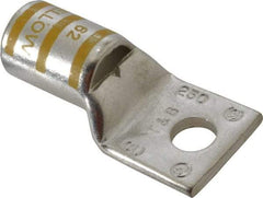 Thomas & Betts - 250 kcmil Wire Noninsulated Compression Connection Square Ring Terminal - 3/8" Stud, 2.28" OAL x 1.13" Wide, Tin Plated Copper Contact - USA Tool & Supply