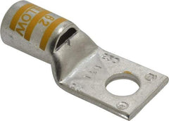 Thomas & Betts - 250 kcmil Wire Noninsulated Compression Connection Square Ring Terminal - 1/2" Stud, 2.6" OAL x 1.13" Wide, Tin Plated Copper Contact - USA Tool & Supply