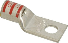 Thomas & Betts - 350 kcmil Wire Noninsulated Compression Connection Square Ring Terminal - 5/8" Stud, 3.21" OAL x 1.36" Wide, Tin Plated Copper Contact - USA Tool & Supply