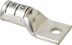 Thomas & Betts - 400 kcmil Wire Noninsulated Compression Connection Square Ring Terminal - 1/2" Stud, 3.31" OAL x 1.61" Wide, Tin Plated Copper Contact - USA Tool & Supply