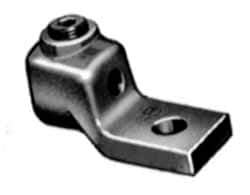 Thomas & Betts - 300-500 kcmil Wire Noninsulated Compression Connection Square Ring Terminal - 1/2" Stud, 3-1/16" OAL x 1-3/8" Wide, Copper Contact - USA Tool & Supply