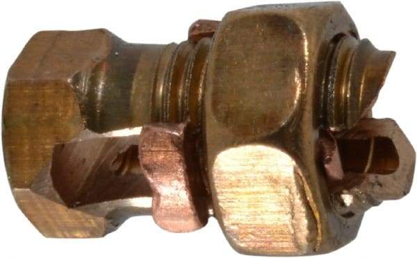 Thomas & Betts - 10 to 8 AWG, Copper Wire Compatible, Copper Alloy, Hex Split Bolt Connector - 25/32" OAL, 3/8" Head Width, 1/2" Base Width - USA Tool & Supply