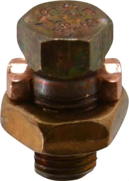 Thomas & Betts - 8 to 6 AWG, Copper Wire Compatible, Copper Alloy, Hex Split Bolt Connector - 31/32" OAL, 15/32" Head Width, 21/32" Base Width - USA Tool & Supply