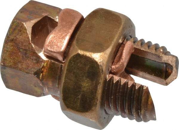 Thomas & Betts - 8 to 4 AWG, Copper Wire Compatible, Copper Alloy, Hex Split Bolt Connector - 1-1/16" OAL, 17/32" Head Width, 23/32" Base Width - USA Tool & Supply