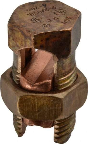 Thomas & Betts - 14 to 2/0 AWG, Copper Wire Compatible, Copper Alloy, Hex Split Bolt Connector - 1-13/16" OAL, 7/8" Head Width, 1-1/16" Base Width - USA Tool & Supply