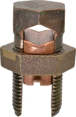 Thomas & Betts - 2 to 4/0 AWG, Copper Wire Compatible, Copper Alloy, Hex Split Bolt Connector - 2-5/32" OAL, 1" Head Width, 1-1/16" Base Width - USA Tool & Supply