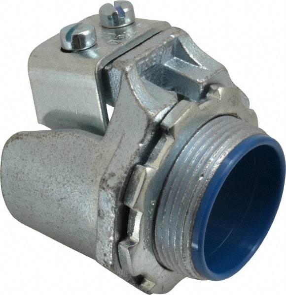 Thomas & Betts - 1-1/2" Trade, Malleable Iron Set Screw Straight FMC Conduit Connector - Insulated - USA Tool & Supply