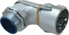 Thomas & Betts - 2" Trade, Malleable Iron Set Screw Angled FMC Conduit Connector - Insulated - USA Tool & Supply