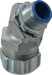 Thomas & Betts - 1/2" Trade, Malleable Iron Threaded Angled Liquidtight Conduit Connector - Insulated - USA Tool & Supply