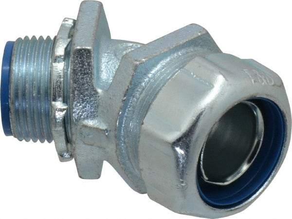 Thomas & Betts - 3/4" Trade, Malleable Iron Threaded Angled Liquidtight Conduit Connector - Insulated - USA Tool & Supply