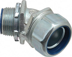 Thomas & Betts - 1" Trade, Malleable Iron Threaded Angled Liquidtight Conduit Connector - Insulated - USA Tool & Supply