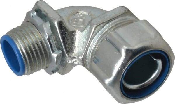 Thomas & Betts - 1/2" Trade, Malleable Iron Threaded Angled Liquidtight Conduit Connector - Insulated - USA Tool & Supply