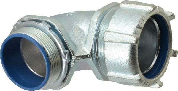 Thomas & Betts - 2" Trade, Malleable Iron Threaded Angled Liquidtight Conduit Connector - Insulated - USA Tool & Supply