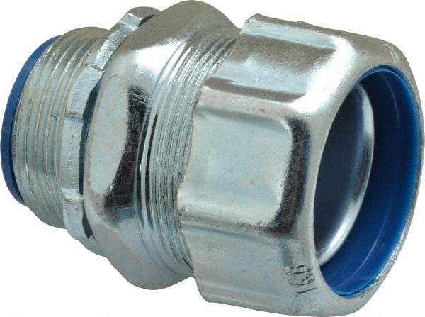 Thomas & Betts - 1-1/4" Trade, Steel Threaded Straight Liquidtight Conduit Connector - Noninsulated - USA Tool & Supply