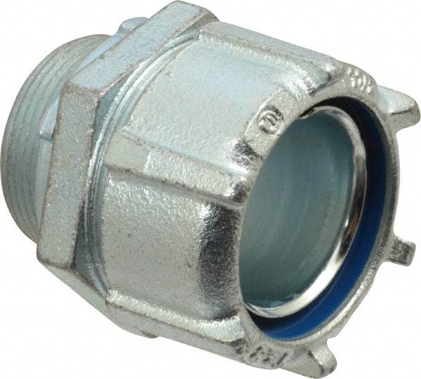 Thomas & Betts - 1-1/2" Trade, Steel Threaded Straight Liquidtight Conduit Connector - Noninsulated - USA Tool & Supply