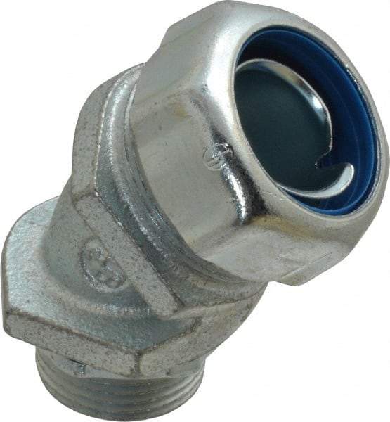 Thomas & Betts - 3/4" Trade, Malleable Iron Threaded Angled Liquidtight Conduit Connector - Noninsulated - USA Tool & Supply